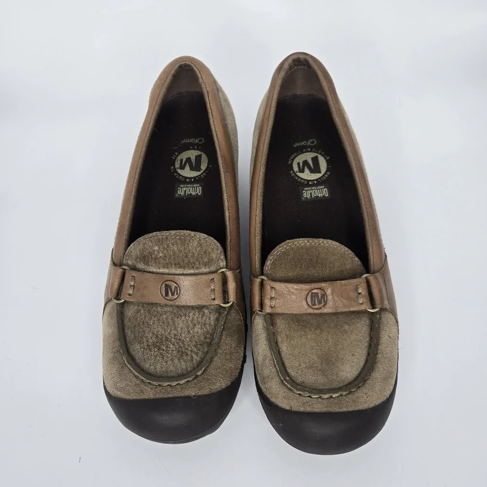 Merrell‎ Plaza Glide Loafer Shoes Tan Suede Women's size 6